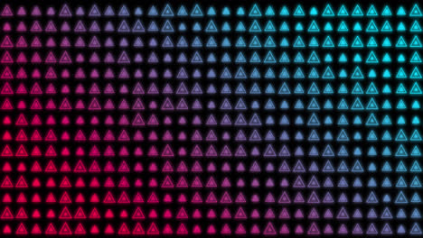 Animation-of-changing-red-and-blue-triangles-on-black-background