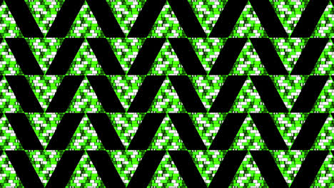 Animación-De-Triángulos-Verdes-Cambiantes-Sobre-Fondo-Negro