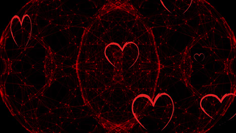 Animation-of-hearts-floating-over-connections-on-black-background