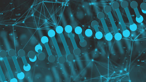 Makroanimation-Eines-Sich-Drehenden-Blauen-3D-DNA-Strangs