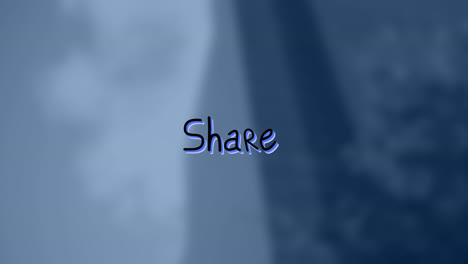 Animation-of-share-text-over-blurred-background
