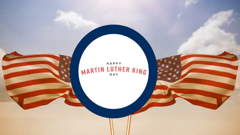 Animation-of-happy-martin-luther-king-day-text-over-american-flags
