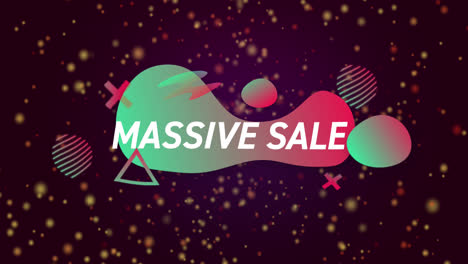 Animation-of-massive-sale-text-over-spots-on-black-background