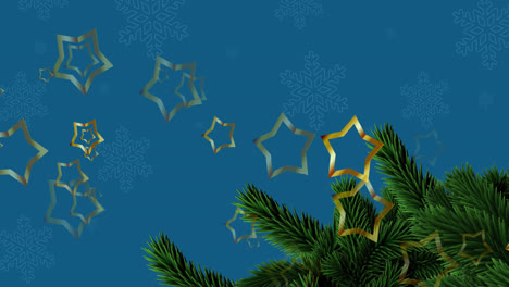Animation-Einer-Tanne-Zu-Weihnachten-über-Fallenden-Sternen
