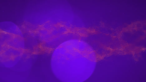 Animation-Mehrerer-Sich-Bewegender-Gelber-Formen-Und-Lichtpunkte-Auf-Blauem-Hintergrund