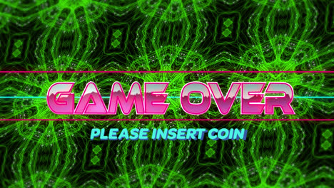 Animation-of-game-over-text-over-kaleidoscopic-moving-shapes