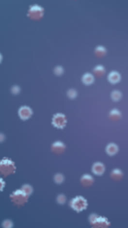 Animation-Von-Viruszellen,-Die-Auf-Blauem-Hintergrund-Schweben