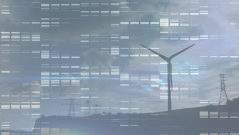 Animation-of-moving-columns-over-wind-turbine-and-pylons