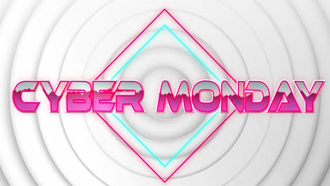 Animation-of-cyber-monday-text-over-geometrical-moving-shapes
