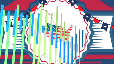 Animation-Von-Statistiken-über-Karte-Und-Flagge-Der-Vereinigten-Staaten-Von-Amerika