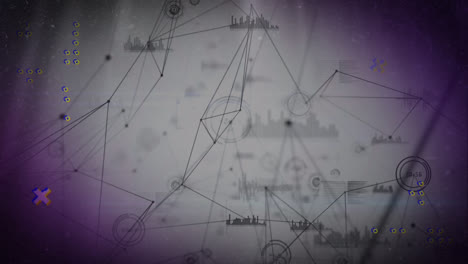 Animation-Eines-Netzwerks-Von-Verbindungen-Auf-Weißem-Hintergrund