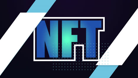 Animation-Von-NFT-über-Blauen-Streifen-Und-Schwarzem-Hintergrund