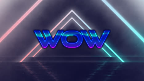 Animation-of-wow-text-over-geometrical-moving-shapes
