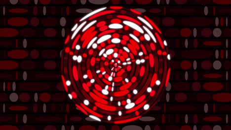 Animation-Eines-Kreises-Aus-Punkten,-Der-Seine-Farbe-In-Rottönen-ändert