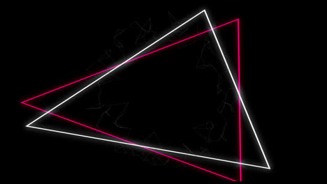 Animation-of-colorful-geometrical-shapes-over-black-background