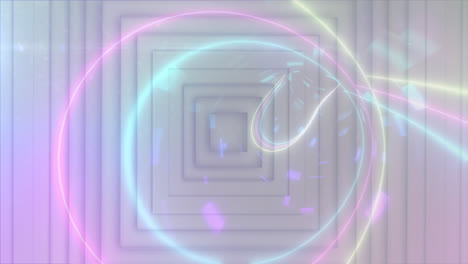 Animation-Von-Quadraten-über-Einem-Digitalen-Tunnel