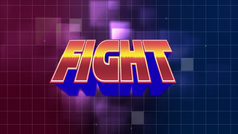 Animation-of-fight-over-purple-and-navy-square-background