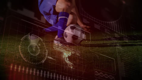 Animation-of-data-processing-over-caucasian-football-player-on-football-pitch