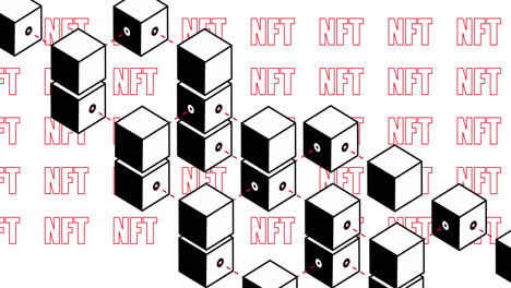 Animation-of-nft-and-boxes-on-white-background