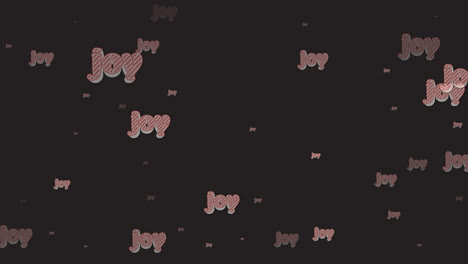 Animation-of-multiple-joy-texts-at-christmas-on-black-background