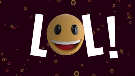 Animation-of-lol-text-over-spots-on-black-background