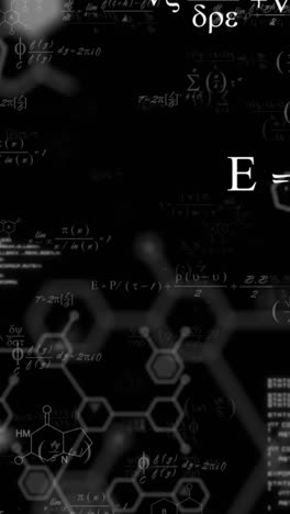 Animation-of-mathematical-equations-and-data-processing-on-black-background