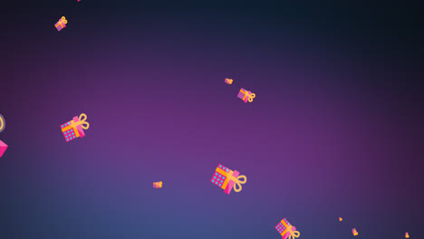 Animation-of-presents-falling-on-blue-background-at-christmas