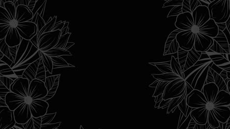 Schwarzer-Hintergrund-Mit-Blumenrahmen