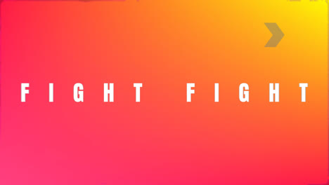 Animation-of-fight-text-over-orange-background