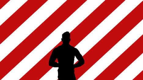 Animation-of-silhouette-of-man-over-american-flag