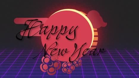 Animation-of-happy-new-year-text-over-blue-grid