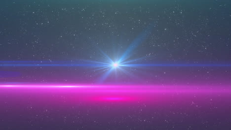 Animation-Von-Leuchtend-Blauem-Licht,-Das-Sich-über-Lichtpunkte-Und-Sterne-Im-Hintergrund-Bewegt