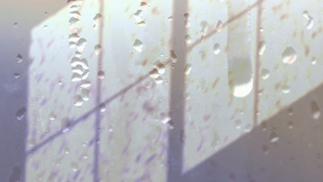 Animation-Von-Regentropfen-über-Fensterschatten-Auf-Grauem-Hintergrund