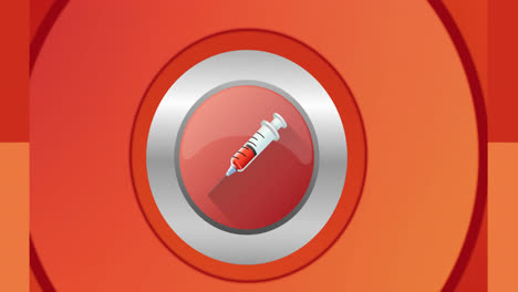Animation-of-syringe-icon-on-circles-on-red-background