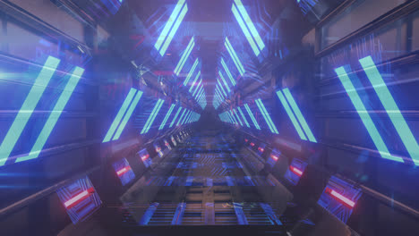 Animation-Von-Bildschirmen-über-Einem-Digitalen-Tunnel