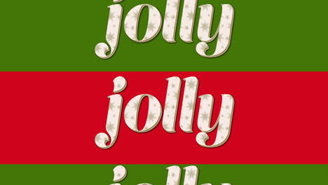 Animation-of-jolly-jolly-text-on-red-and-green-background