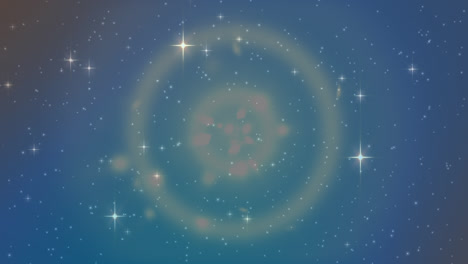 Animation-Einer-Weihnachtsdekoration-Mit-Leuchtenden-Sternen-Und-Sich-Drehenden-Kreisen