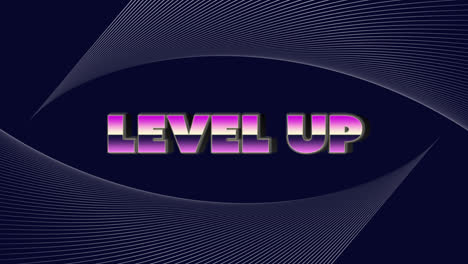 Animation-of-level-up-text-over-moving-lines