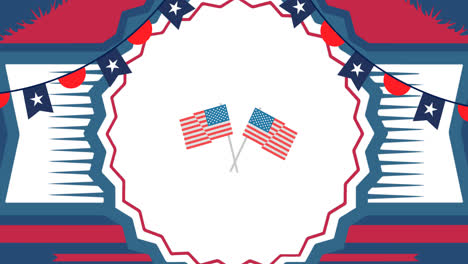Animation-of-american-flags-icons-over-american-flag