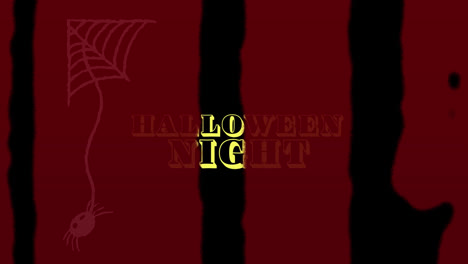 Animation-Des-Halloween-Nachttextes-über-Spinnennetz-Auf-Dunklem-Hintergrund