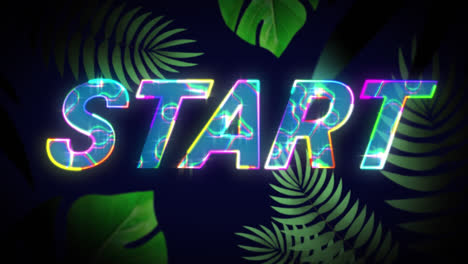 Animation-of-start-text-over-green-plants