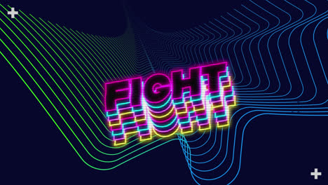 Animation-of-fight-text-over-moving-lines