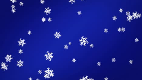 Animation-of-falling-snowflakes-against-blue-background