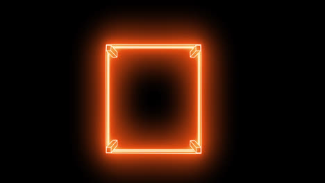 Animation-of-glowing-frame-with-copy-space-on-black-background