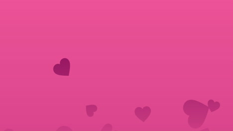 Animation-Von-Rosa-Herzsymbolen,-Die-Sich-über-Einen-Rosa-Hintergrund-Bewegen