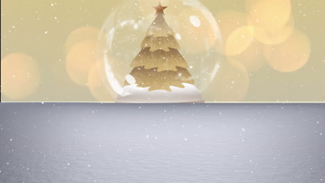 Animation-Von-Schnee,-Der-über-Die-Weihnachtsschneekugel-Fällt