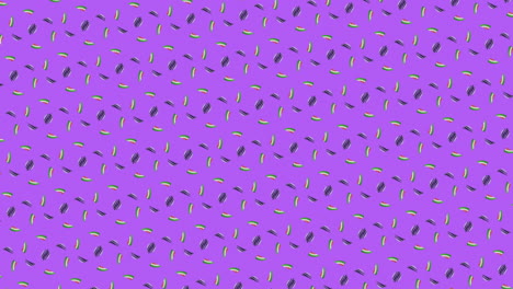 Animation-Von-Sich-Bewegenden-Musterreihen-Auf-Violettem-Hintergrund