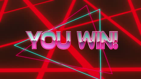 Animation-Des-„You-Win“-Textes-über-Einem-Neonfarbenen-Musterhintergrund