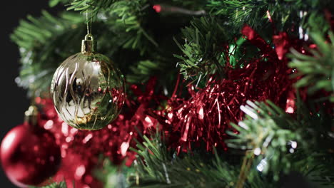 Video-of-christmas-tree-with-baubles-decorations-and-copy-space