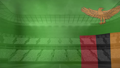 Animation-of-flag-of-zambia-over-sports-stadium